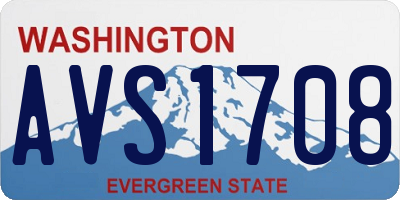 WA license plate AVS1708