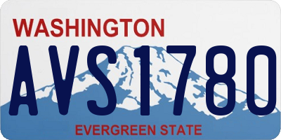 WA license plate AVS1780