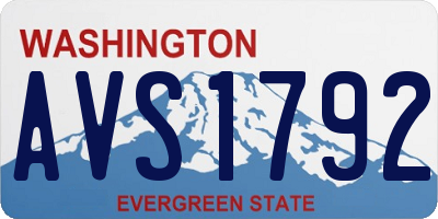 WA license plate AVS1792