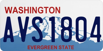 WA license plate AVS1804