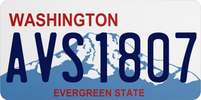 WA license plate AVS1807