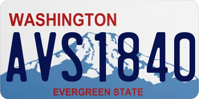 WA license plate AVS1840