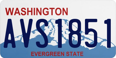 WA license plate AVS1851