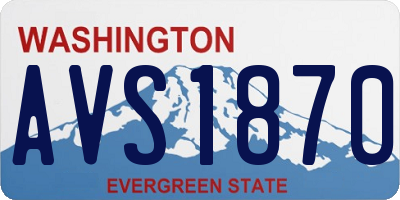 WA license plate AVS1870