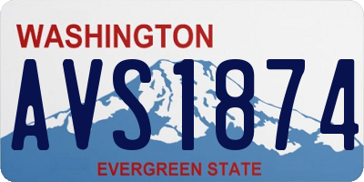 WA license plate AVS1874