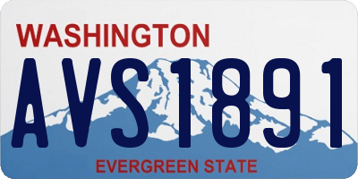 WA license plate AVS1891