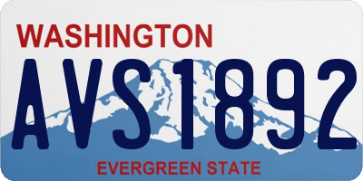 WA license plate AVS1892