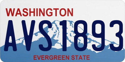 WA license plate AVS1893