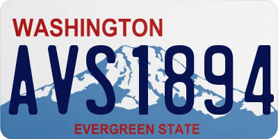 WA license plate AVS1894