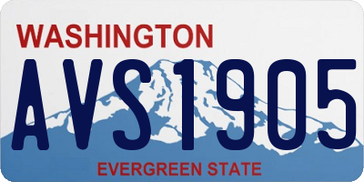 WA license plate AVS1905