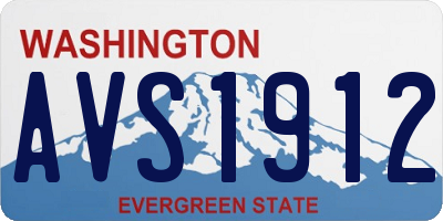 WA license plate AVS1912