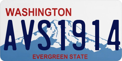 WA license plate AVS1914