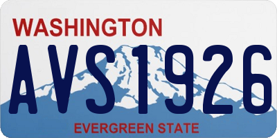 WA license plate AVS1926