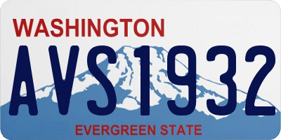 WA license plate AVS1932