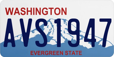 WA license plate AVS1947