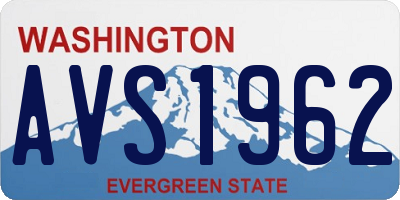 WA license plate AVS1962