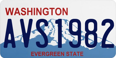 WA license plate AVS1982