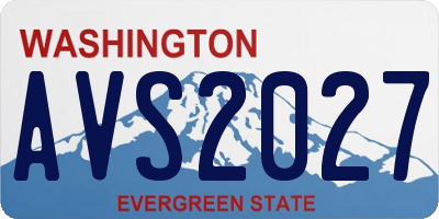 WA license plate AVS2027
