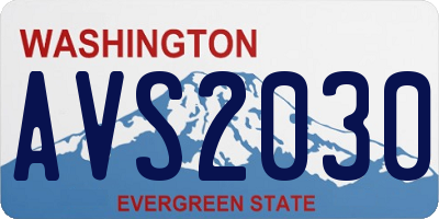WA license plate AVS2030