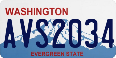 WA license plate AVS2034