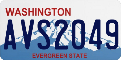 WA license plate AVS2049