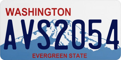 WA license plate AVS2054