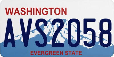 WA license plate AVS2058
