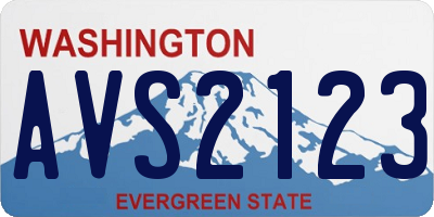 WA license plate AVS2123