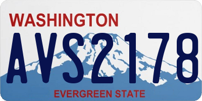 WA license plate AVS2178