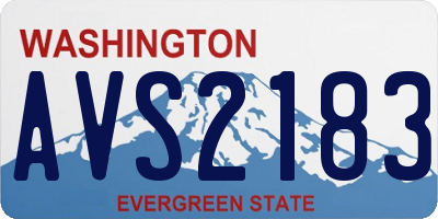 WA license plate AVS2183