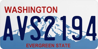WA license plate AVS2194