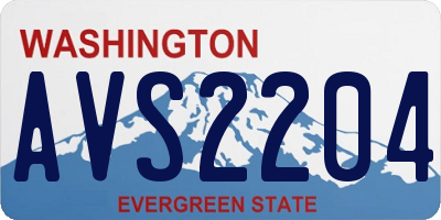 WA license plate AVS2204