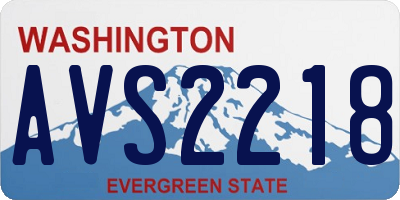 WA license plate AVS2218
