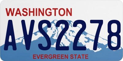 WA license plate AVS2278