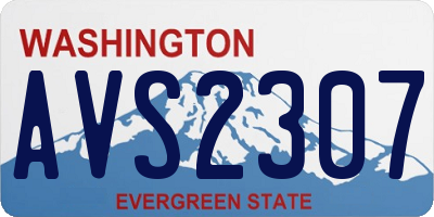 WA license plate AVS2307