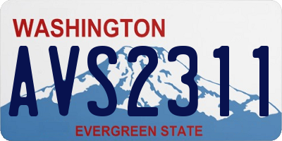 WA license plate AVS2311