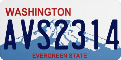 WA license plate AVS2314