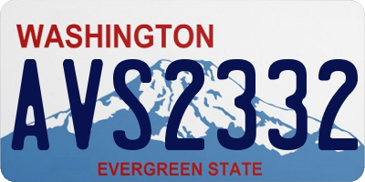 WA license plate AVS2332