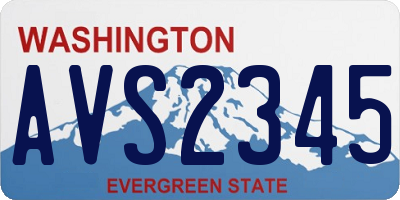 WA license plate AVS2345
