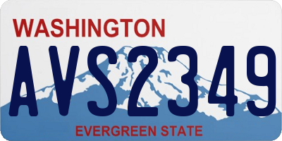 WA license plate AVS2349