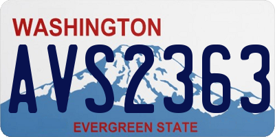 WA license plate AVS2363