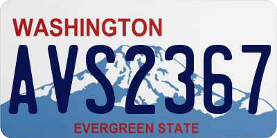 WA license plate AVS2367