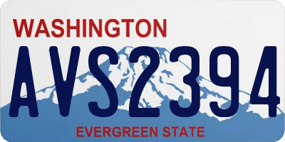 WA license plate AVS2394