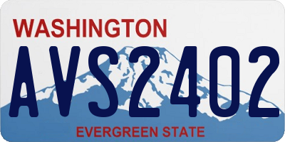 WA license plate AVS2402