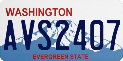 WA license plate AVS2407