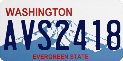 WA license plate AVS2418