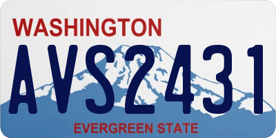 WA license plate AVS2431
