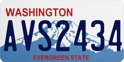 WA license plate AVS2434