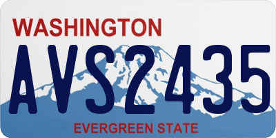 WA license plate AVS2435