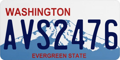 WA license plate AVS2476